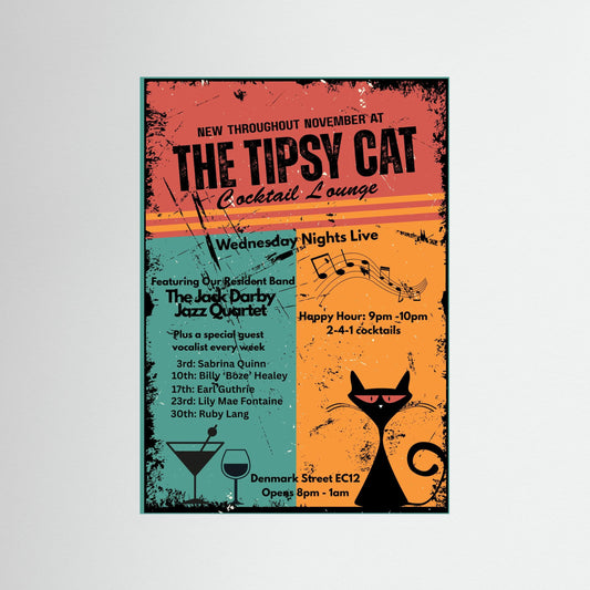 THE TIPSY CAT: Wednesday Nights Live by Verdi Art